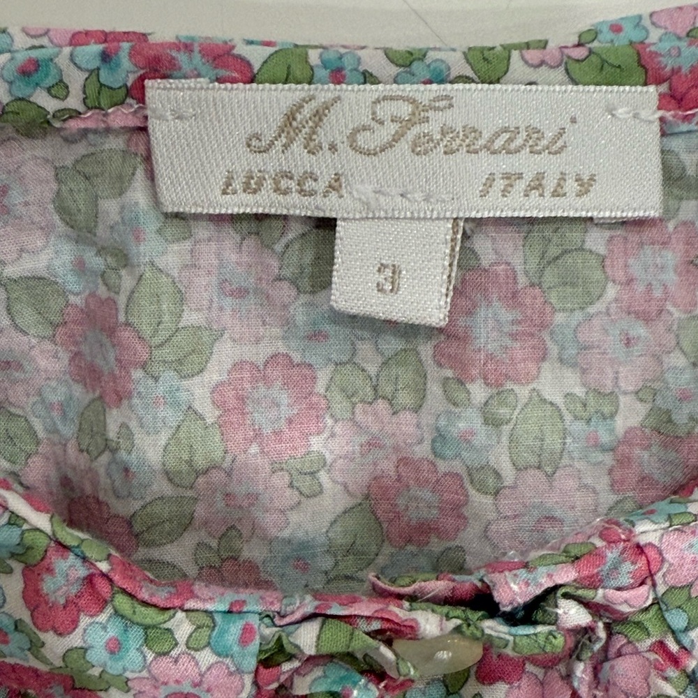 Mariella Ferrari - Italy (3)
Floral toddler blouse - Pink and Green - like new - Picture 5 of 6